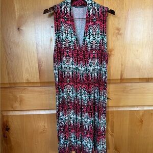 Tart Sleeveless V-Neck Easy Dress. Colorful & Comfortable! Worn Once! 2X
